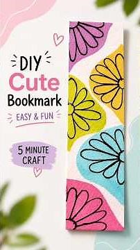 Easy DIY Floral Bookmark 🌼 | Simple Watercolor Bookmark Painting | Cute Handmade Bookmark #shorts