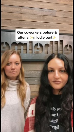 Coworkers Glow Up with Middle Part Challenge