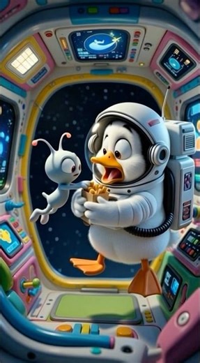 OH NO! My Space Snack! 🦆🚀 (Alien Tried to Steal It!) #funny #shorts