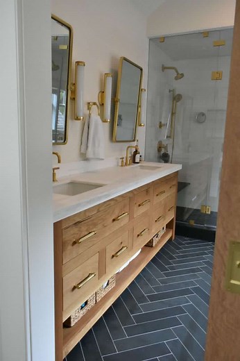 White Oak Bathroom Vanity | Double Sink | - Etsy