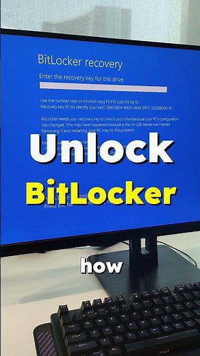 Unlock/Bypass BitLocker Recovery Screen #pctips #computertricks