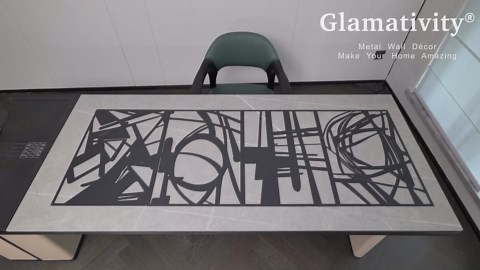 Glamativity 4 Pack Black Abstract Metal Wall Art, Minimalist Décor Single Line Art Wall Décor, 3D Textured Metal Wall Sculptures, for Living Room Bedroom Bathroom Study Room (Black Abstract, M Size 16 x 11'')