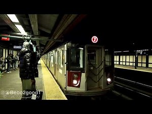 NYC Subway - IRT (7) (7X) Trains at 74th Street Station, Queens