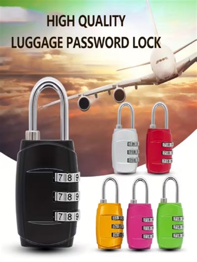 1pc Mini Combination Lock, Compact & Portable Design, Sturdy Metal Material, Keyless Password Unlock, Suitable For Anti-Theft Of Luggage, Backpacks, Drawers, Storage Cabinets, Travel Organizer | SHEIN