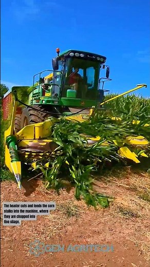 Corn Silage Harvesting with John Deere Forage Harvester #agritech