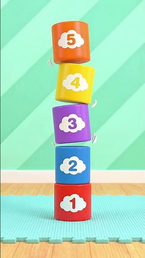 Baby Builds Number Towers 1 to 5 🔢 | kid Tv #counting #learning #toddlers
