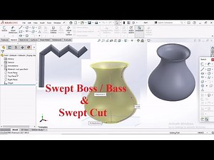 SolidWorks | Swept Boss & Swept Cut with Guide Curve and Thin Feature Explained | Complete Details