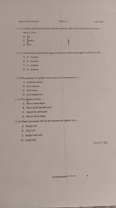 Multiple Choice Questions (Agricultural Sciences Grade 11)1.1... | Filo