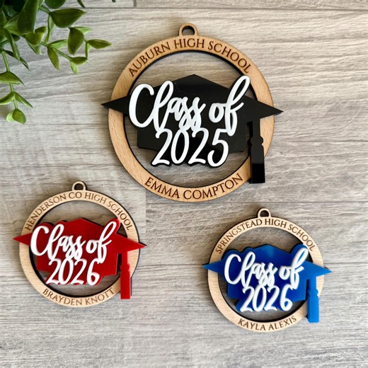 Class of 2026 Personalized Graduation Ornament, Custom Name, High School, and Graduation Year - Etsy