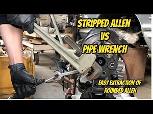 Easy Trick 😎 to Remove Stripped Allen Head Bolts with a pipe wrench as a extractor.
