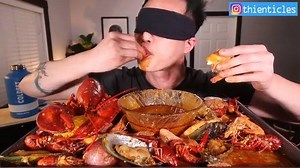 79K views · 1.2K reactions | ⚠️ MESSY EATING •  BLINDFOLD❗️ SEAFOOD BOIL CHALLENGE • mukbang • LESS TALKING | Mukbang | Facebook