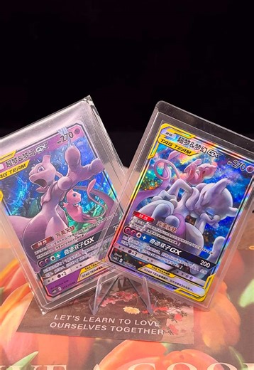 Both Mewtwo & Mew GX cards are fire! Which shiny one you grabbing first? #pokemon #ptcg #mew #mewtwo #tagteam