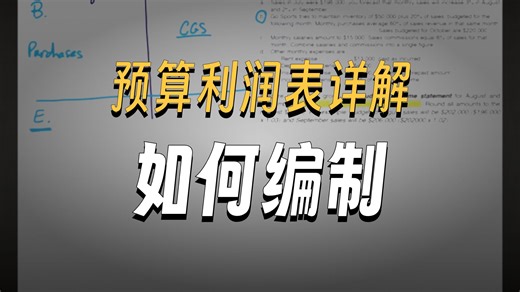 5. 管理会计~Master Budgets-Income Statement