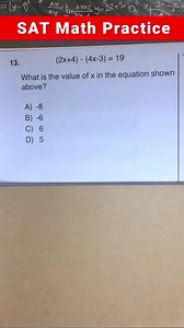 Solving Equation ‼️ Looking for SAT Math Practice problems and questions? Here's a bunch of free resources for you to test your math skills.. #kenyousee #SATmathpractice #GSCEmathpractice #ACTmathpractice #review #mathreview #math #mathematics #maths #mathfun #mathtutor #mathgenius #mathhelp #mathtrick #MathHacks #mathskills #mathreels #mathgeniusinmaking #tricks #hacks #educational #lessons #education #learn #learning #educate #study #student #Subject #reels #reelsfb #reelsvideo #reelsviral #re