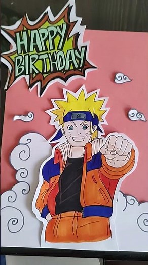 Hand drawn Naruto Birthday card #birthdaycard #birthdaycardideas #naruto #anime