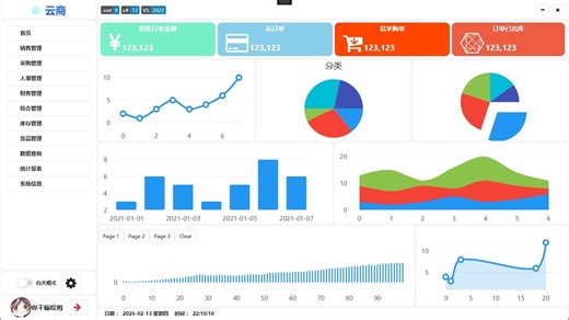 WPF进销存（完善全部视图和视图模型，剩下插入数据 数据统计 仪表盘 报表打印）
