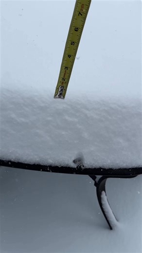 About 7 1/2 “ at my house at noon. The snow isn’t stopping! ❄️❄️❄️ | Michelle Wright WTAE