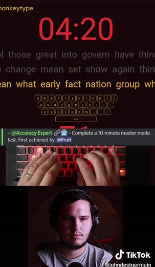 Monkeytype Challenge: Master Mode Success for 10 Minutes