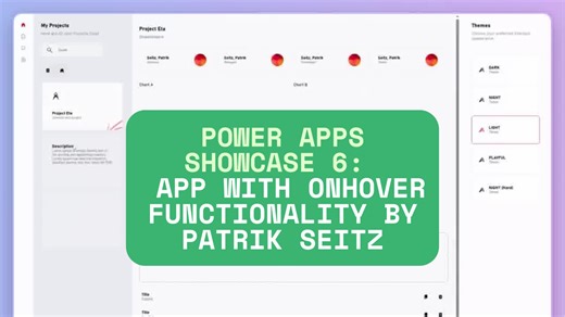 Power Apps Showcase 6 : Application avec fonctionnalité OnHover par Patrik Seitz