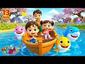 Row Row Row Your Boat + Baby Shark Family Adventure | More Compilation for Children | Cocolala Kids
