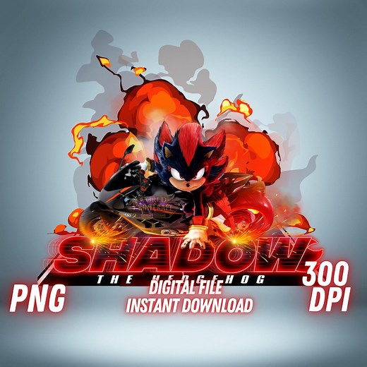 Shadow the Hedgehog PNG Sonic 3 Movie Clipart Wall Art Printable Image Digital Download - Etsy