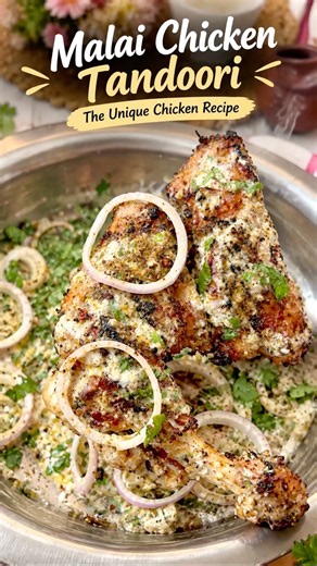 Creamy Malai Chicken Tandoori | Juicy & Smoky Chicken Tikka Recipe at Home #shorts #chickentandoori