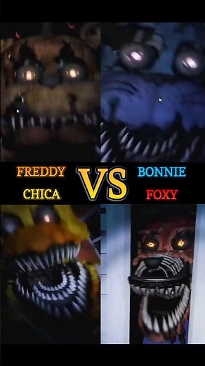 Freddy vs Bonnie vs Chica vs Foxy 😱 #fnaf #jumpscare