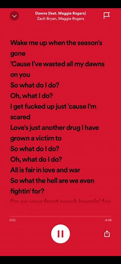 Country Songs Recommendations: Dawns by Zach Bryan & Maggie Rogers