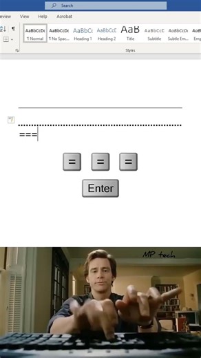 Draw This Stylish Line using ms word magic tricks 😱 #msword #office #documents