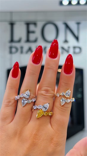 Leon Diamond | Trio of the moment: identical craftsmanship, three finishes — white gold, yellow gold, and a yellow-diamond option for a signature spark💛... | Instagram