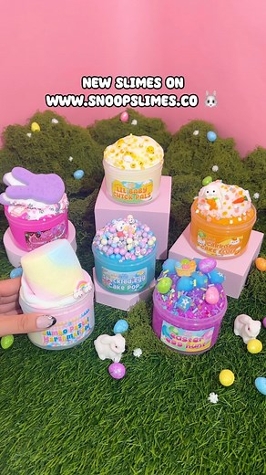 Just dropped 6 EASTER SLIMES on our website! Grab the perfect spring slimes & your favorites from our slime restock 🐇 Cottontail Ice Cream Sandwich 🍦 Jumbo Pastel Marshmallow 🩷 Lil Baby Chick Pals 🐣 Easter Egg Hunt 🪺 Speckled Egg Cake Pop 🍰 Mini Carrot Cake Fluff 🥕 Grab the entire Easter Bundle for 15% OFF the total price of the new collection 💐 #slimeasmr #slimerestock | Snoopslimes