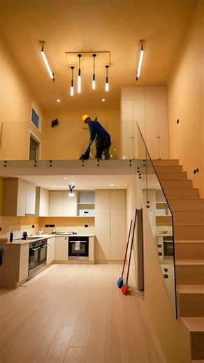 Beautiful Compact Home Interior Design #LoftBedroom #HomeLiving #Home #ModernHome #MinimalistHome