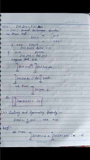 Dirac delta function and it's Properties (B.Sc & M.Sc)