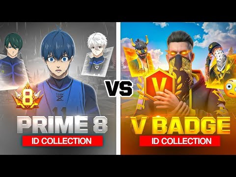 Prime 8 ID vs V Badge ID 😱 Who Gets More Attention in 1 Hour? – Garena Free Fire