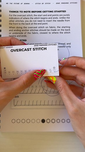 The overcast stitch is the most simple edge finishing stitches! Raw, or unfinished, edges unravel over time. The unraveling can lead to weakened seams once the unraveling becomes severe and makes its way through the seam allowance and into the sewn seam Try this stitch out on your next sewing project so you can have nice finished edges :) VD: Montage of clips demonstrating how to do the overcast stitch using the Stitch by Stitch workbook. #HandSewing #LearnSewing #SewingClass #SewingTutorial #Be