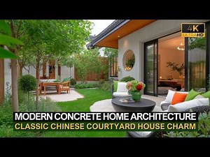 Blending Modern Concrete Home Architecture with Classic Chinese Courtyard House Charm