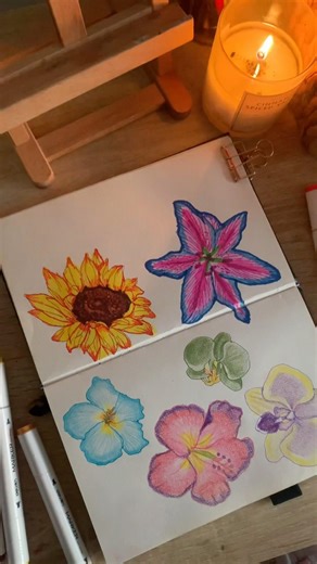 Cozy sunflower drawing with alcohol markers 🌻 #drawing #sketch #sunflower