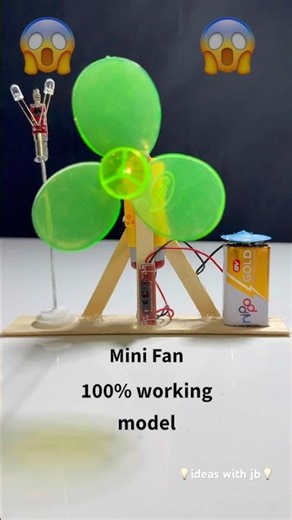 How to Make DIY Mini Fan Using 9V Battery 🔋 | Easy Science Project #shorts #schoolproject