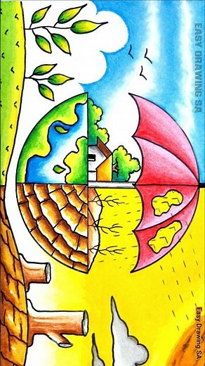 World Earth Day drawing/environment drawing/ozone layer depletion poster drawing