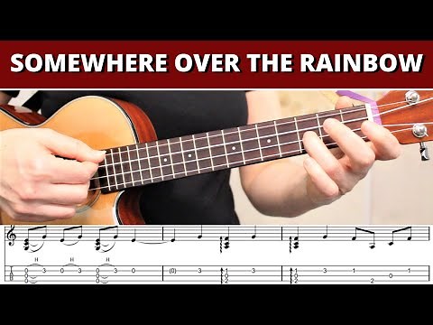 Somewhere Over The Rainbow - Ukulele Chord Melody / Fingerstyle Tutorial - TABS On Screen