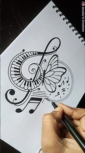 Butterfly with Music Notes Mandala Art ✨ #art #butterfly #musicnotes #mandala #drawing #music #piano
