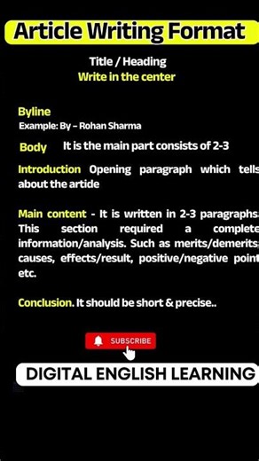 📘 Article Writing Format | Class 12&11&10 MP Board | 2026 Board Exam | English Writing Skills