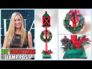AMAZING DIY Christmas Lamp Post Made From Reused Materials