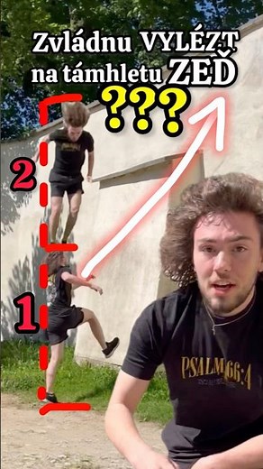 Vylezu na tuhle VYSOKOU ZEĎ? 🏰| Parkour Challenge #parkour #godisgood #challenge #czech #backflip
