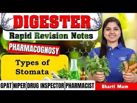 D-100 | Types of Stomata- Pharmacognosy | Rapid revision notes #stomata #pharmacognosy