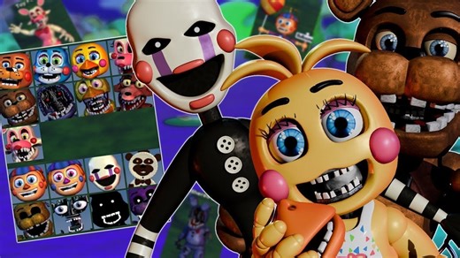 建模适用于FNaF世界的官方FNaF2角色！（建模   动画   游戏玩法）（第2部分）