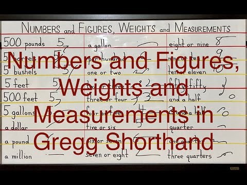 Lesson 14 - Numbers and Figures, Weights and Measurements in Gregg Shorthand