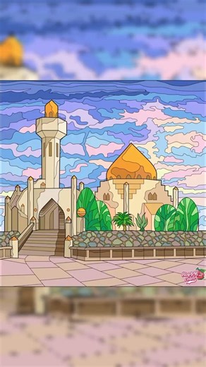 Mosque 🕌 Satisfying Creative Art #shorts #painting #art #satisfying #viral #drawing #mosque #asmr