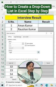 ✅ How to Create a Drop-Down List in Excel Step by Step #excelhacks