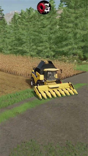 New Holland combine morning corn harvest on the farm #gameplay #farmingsimulator #fs25 #fs22